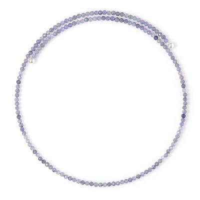 Stalen halsband met tanzanieten (Riya)