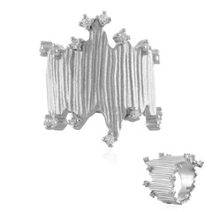 Zilveren ring met zirkonen
