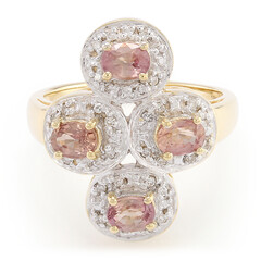 Gouden ring met Onverhitte Padparadscha Saffieren (AMAYANI)