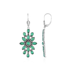 Zilveren oorbellen met Groene onyxen (Desert Chic)