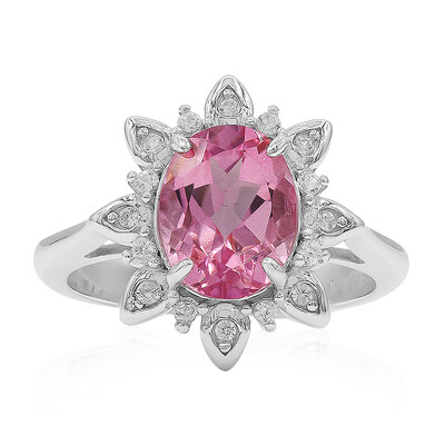 Zilveren ring met een Flamingo Mystieke Topaas