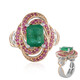 Zilveren ring met een Zambia-smaragd (Gems en Vogue)