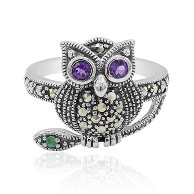 Zilveren ring met amethisten