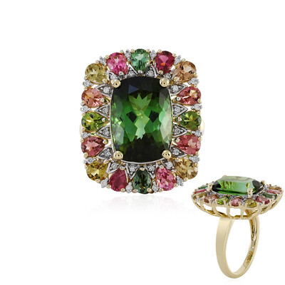 Gouden ring met een Santa Rosa toermalijn (D'vyere)