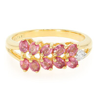 Gouden ring met Onverhitte Padparadscha Saffieren (AMAYANI)