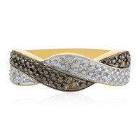 Zilveren ring met I3 Champagne Diamanten