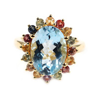 Zilveren ring met een hemel-blauwe topaas