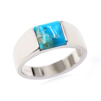 Zilveren ring met een Blauwe Kingman Mohave Turkoois (Faszination Türkis)