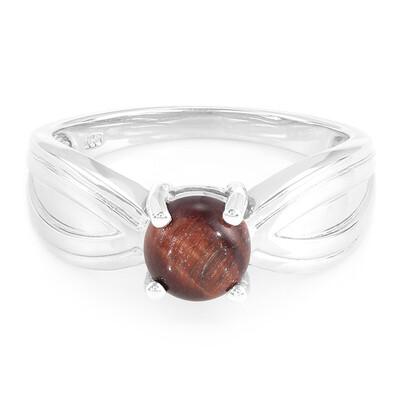 Zilveren ring met een rode tijgeroog
