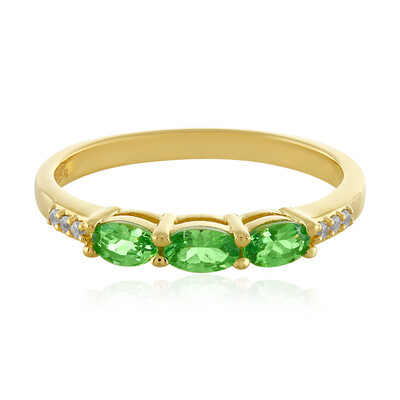 Zilveren ring met tsavorieten
