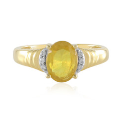 Zilveren ring met een Gele Madagaskar Saffier