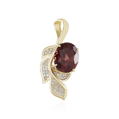 Gouden hanger met een roze zirkoon (de Melo)