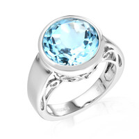 Zilveren ring met een hemel-blauwe topaas