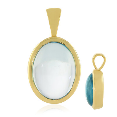 Zilveren hanger met een hemel-blauwe topaas