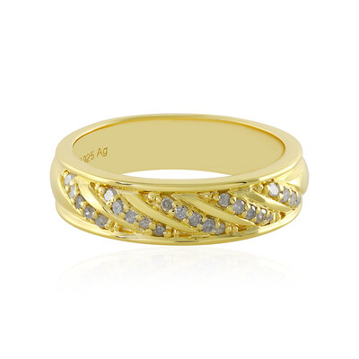 Zilveren ring met I4 (J) Diamanten