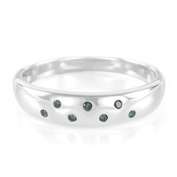 Zilveren ring met Koningsblauwe diamanten
