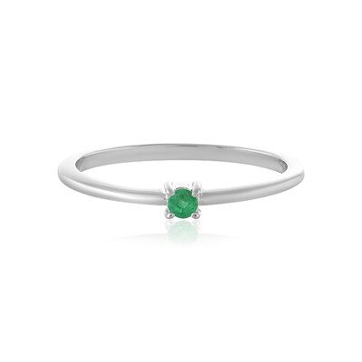 Zilveren ring met een Columbiaanse smaragd