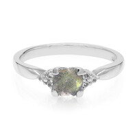 Zilveren ring met een spectroliet