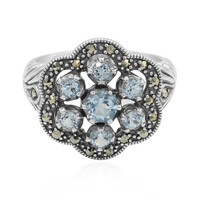 Zilveren ring met een hemel-blauwe topaas
