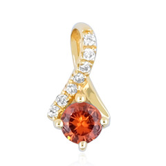 Gouden hanger met een oranje saffier