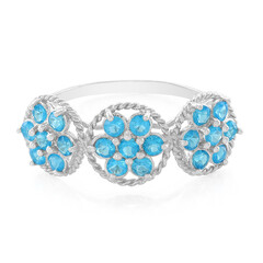 Zilveren ring met neon blauwe apatieten