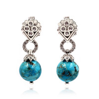 Zilveren oorbellen met turkooisstenen (Dallas Prince Designs)