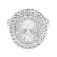 Zilveren ring met een witte topaas
