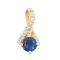 Gouden hanger met een blauwe saffier