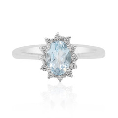 Zilveren ring met een hemel-blauwe topaas
