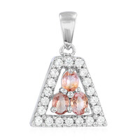 Zilveren hanger met Padparadscha saffieren