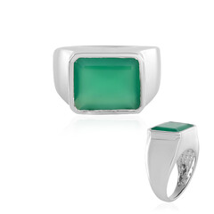 Zilveren ring met een Groene onyx