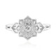Zilveren ring met een witte saffier