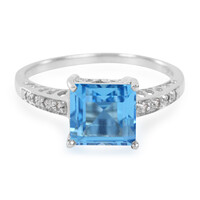 Zilveren ring met een Zwitsers-blauwe topaas