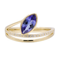 Gouden ring met een AAA tanzaniet (CIRARI)