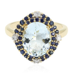 Gouden ring met een aquamarijn