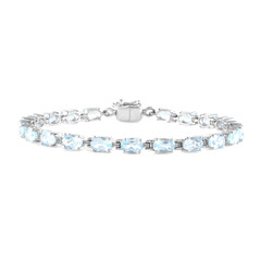 Zilveren armband met hemel-blauwe topaasstenen