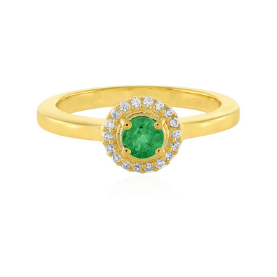 Zilveren ring met een Columbiaanse smaragd