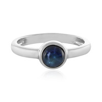 Zilveren ring met een blauwe ster saffier