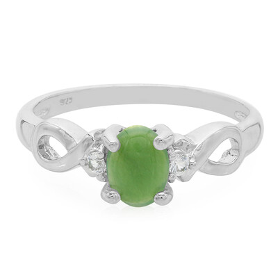 Zilveren ring met een keizerlijk chrysopraas