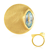 Zilveren ring met een hemel-blauwe topaas