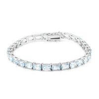 Zilveren armband met hemel-blauwe topaasstenen