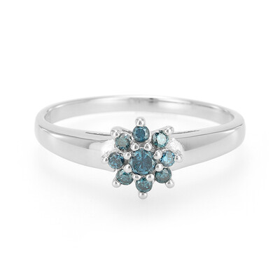 Zilveren ring met een Fancy diamant