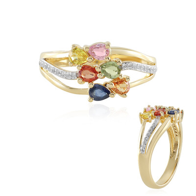 Zilveren ring met een roze saffier