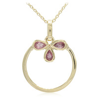 Gouden halsketting met Onverhitte Padparadscha Saffieren