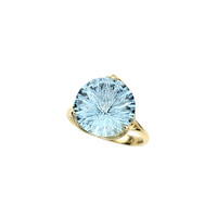 Gouden ring met een blauwe topaas
