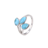 Zilveren ring met larimaren