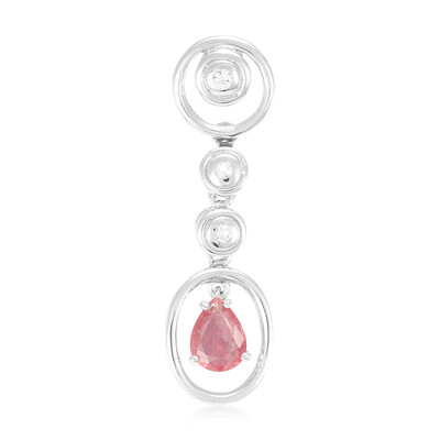 Zilveren hanger met een Padparadscha saffier