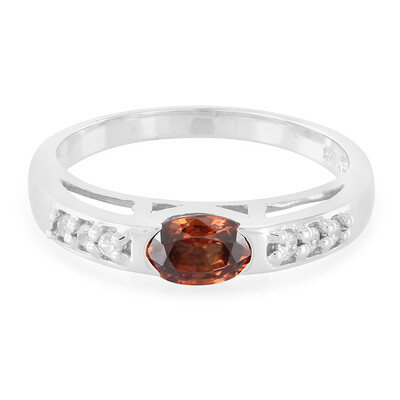 Zilveren ring met een oranje Mashewa zirkoon