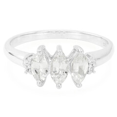 Zilveren ring met witte saffieren