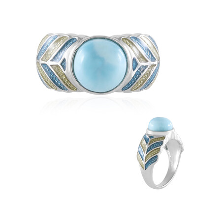 Zilveren ring met een larimar (Adela Silber)